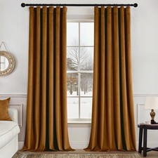 Velvet Curtains 90 Inches Long 2 Panels Set for Bedroom, Pinch Pleat Back Tab...