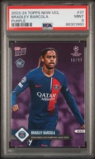 PSA 9 Bradley Barcola 2023 Topps Now #37 Purple SP Only 99 Made Rookie Card. rookie card picture