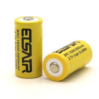 ETSAIR 16340 Battery 2800mAh RCR123A Rechargeable 3.7V Li-ion Cell Lot