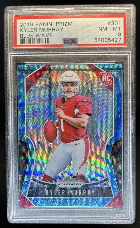 2019 Panini Prizm Kyler Murray RC Blue Wave Rookie #/199 Cardinals PSA 8