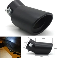 62MM Car Exhaust Tip Pipe Tail Muffler Stainless Steel Bend Style Black Matte US