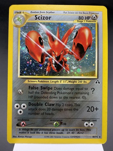 Scizor 10/75 - Holo Rare - Neo Discovery Pokemon Card PLAYED