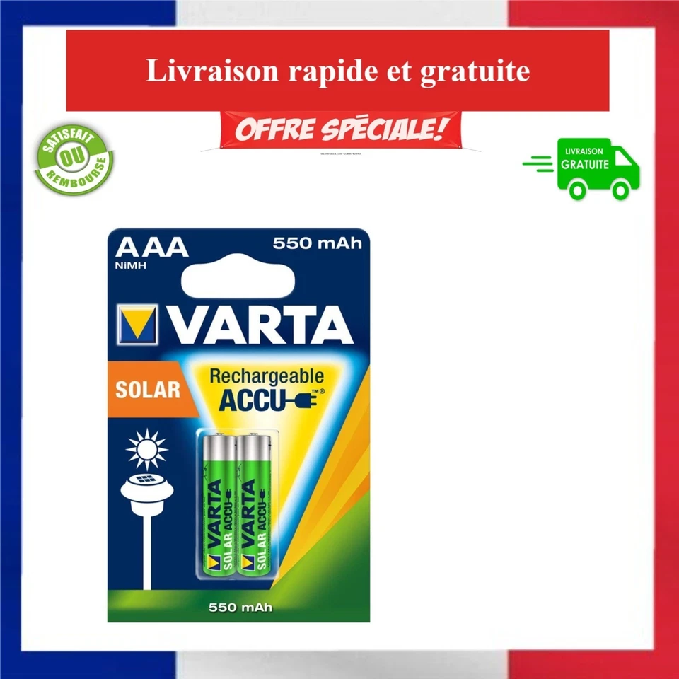 VARTA Piles Rechargeables NiMH Micro AAA 1,2V 550mAh - 2 pièces - Photo 1/1