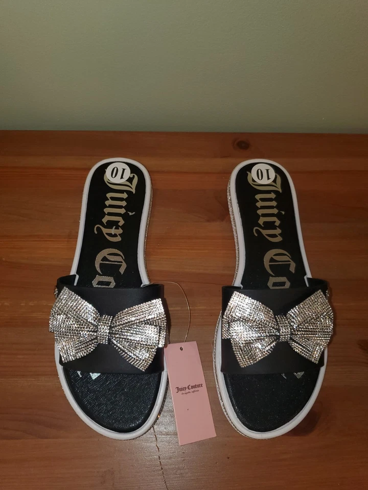 Sandalias Juicy Couture negras con lazo de estrás Yolox 10 M negras blancas brillantes verano Foto 2 de 4
