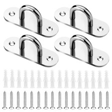 4 PCS 3.1 Inch 304 Stainless Steel Pad Eye Plate Marine Hardware Eye Hook