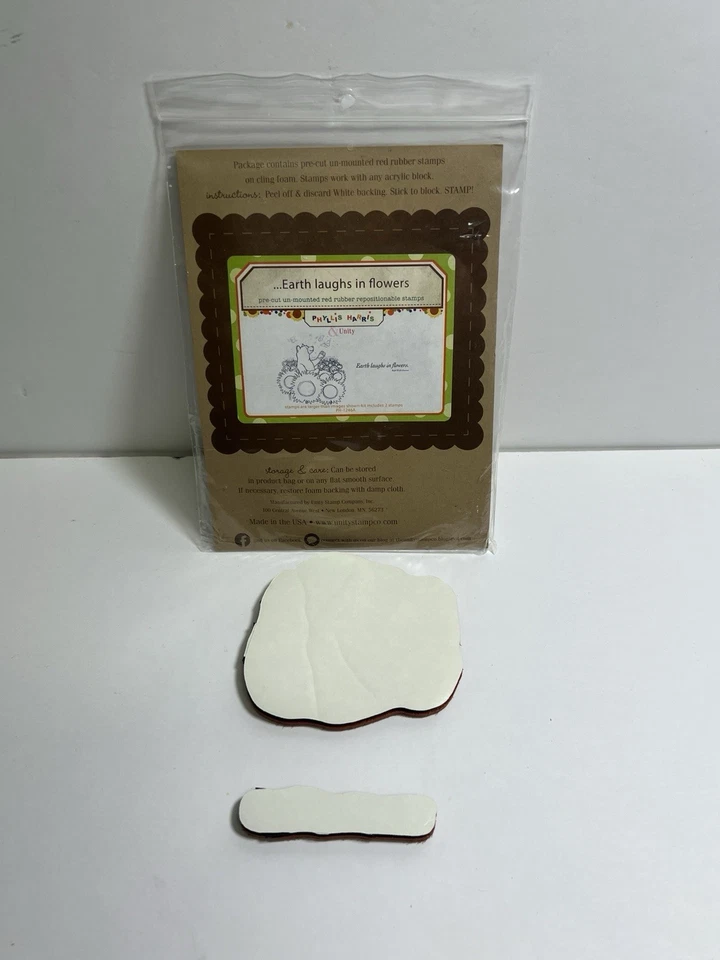 Sello de goma sin montar Unity Stamp Co TIERRA RÍE EN FLORES Phyllis Harris NUEVO Foto 2 de 2