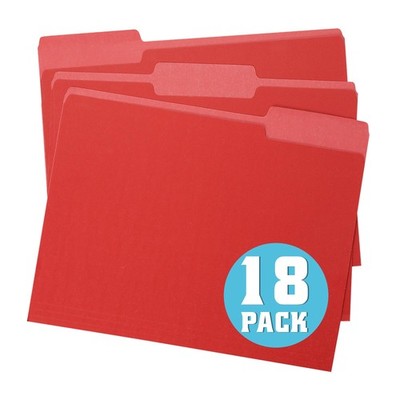 18 Packs Red File Folders-Colored File Folders Letter Size,1/3 Cut Tab File F...