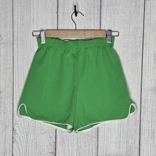 Vintage 1940s 50s Green Athletic Shorts   WPL Era   Notched Leg Track Shorts