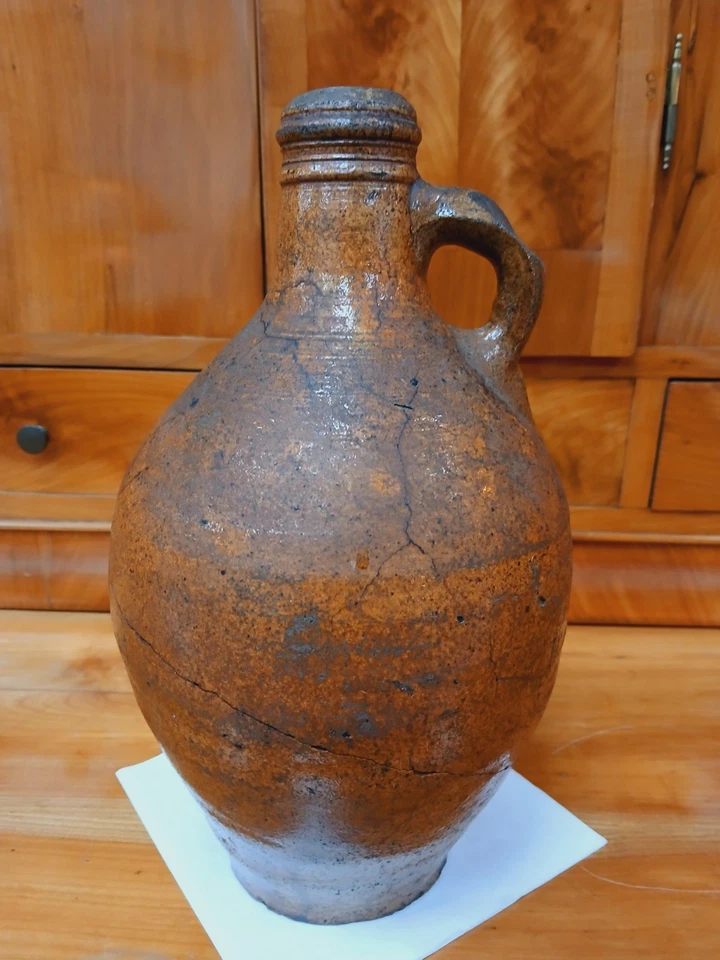 Museal - Antiker Keramik Krug braun - Frechen 17. Jhd - Birnenkrug H 30 cm -L669 - Bild 3 von 4