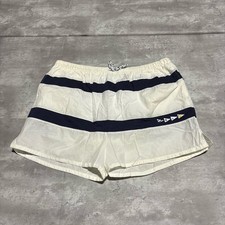 Vintage Nautica Swim Trunks Men's White Cotton Blend 3.5" Inseam Mesh Lined