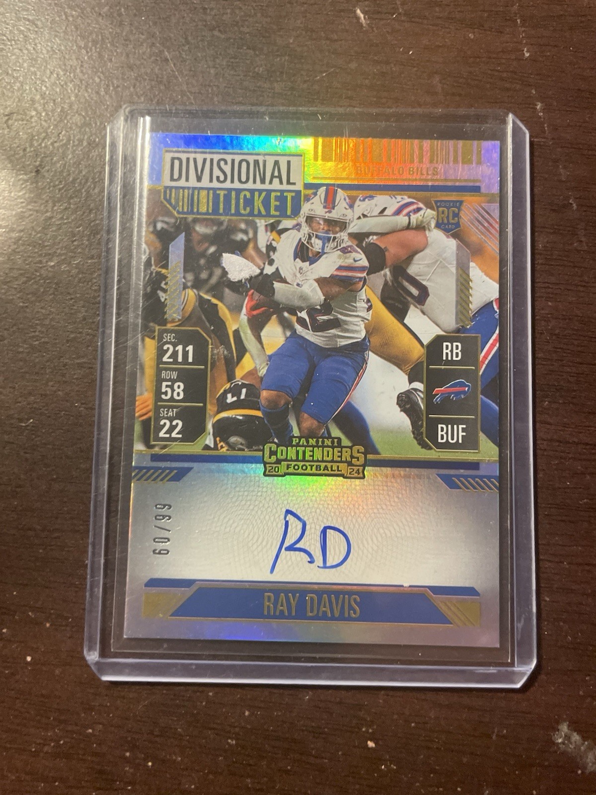 2024 Panini Contenders RAY DAVIS #137 Rookie Ticket Auto RC Divisional #'d/99