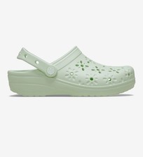 Crocs Classic Floral Cutout Jade Tint Green Women's 8