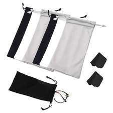 Microfiber Sunglasses Pouch, SoftGlasses Case Bags with 1 Cleaning Cloth, 6 Pcs