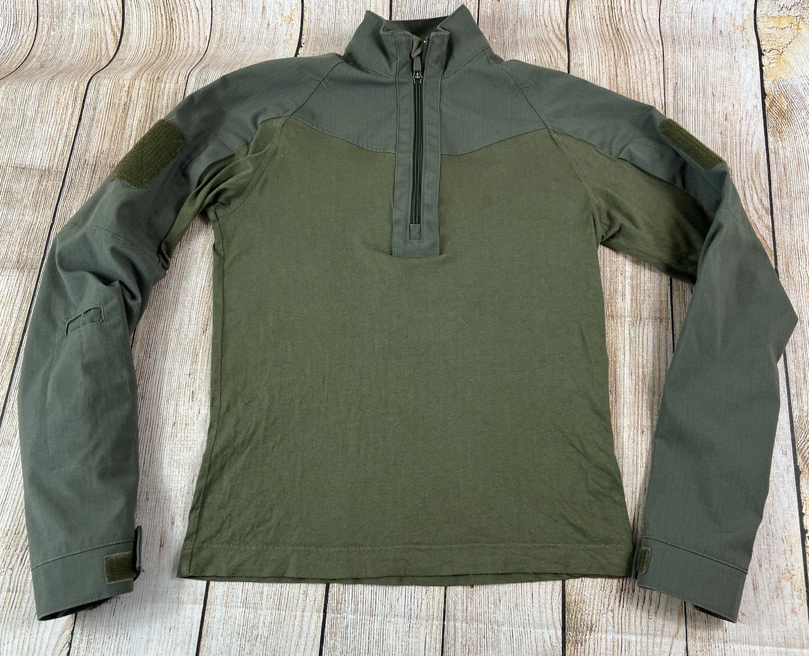 Mens Under Armour Green All Season Gear Tactical Pullover Zip Shirt Size Small