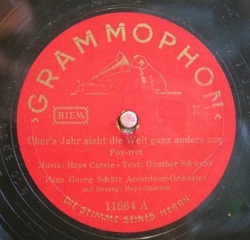Hans Georg Schütz 78 RPM / Über`s Jahr Sieht Die Welt Ganz Anders..(273-0725-AN) - Bild 2 von 2