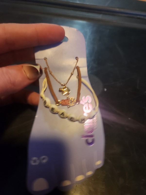 set of 3 claire's anklets
