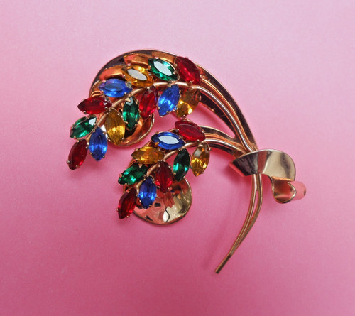 Vintage Sterling & Vermeil Coro Craft Pegasus Rhinestone Brooch--Animal Rescue