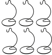 Artliving 6 Pack 6 inch Small Ornament Display Stand, Iron Hanging Black