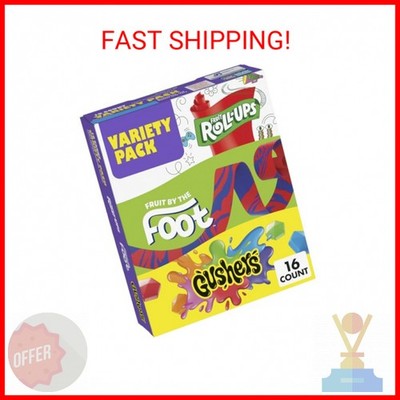 Fruit by the Foot Snacks Variety Pack - Fruit Roll-Ups, Gushers, Gluten Free Gum