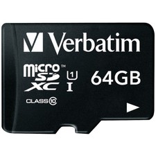 VERBATIM  64-GB Class 10, UHS-1 V10 U1 Premium microSDXC Memory Card with...