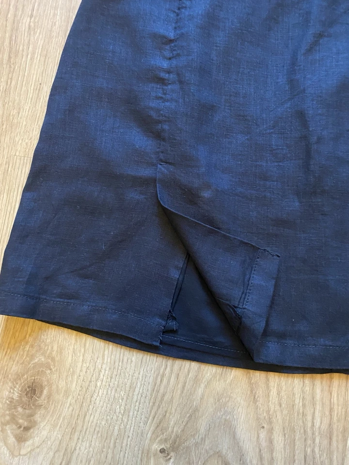 H&M Women’s Black Linen Skirt Size 18 EUR 46 New Without Tags - Image 3 of 4