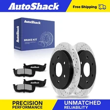 Rear Drilled Slotted Brake Rotors Ceramic Pads for Nissan TITAN Armada V8