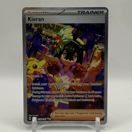 Pokemon Trainer Kieran 218/167 Twilight Masquerade Special Illustration Rare NM