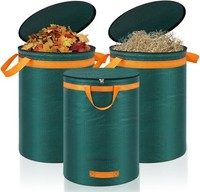 Eurhomewit 3 Gartenabfallsack 272L Laubsack Gartensack Mit Deckel Und Griffen,