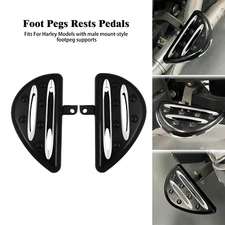 Black Passenger Floorboards Foot Pegs Male Mount For Harley Touring Softail Dyna