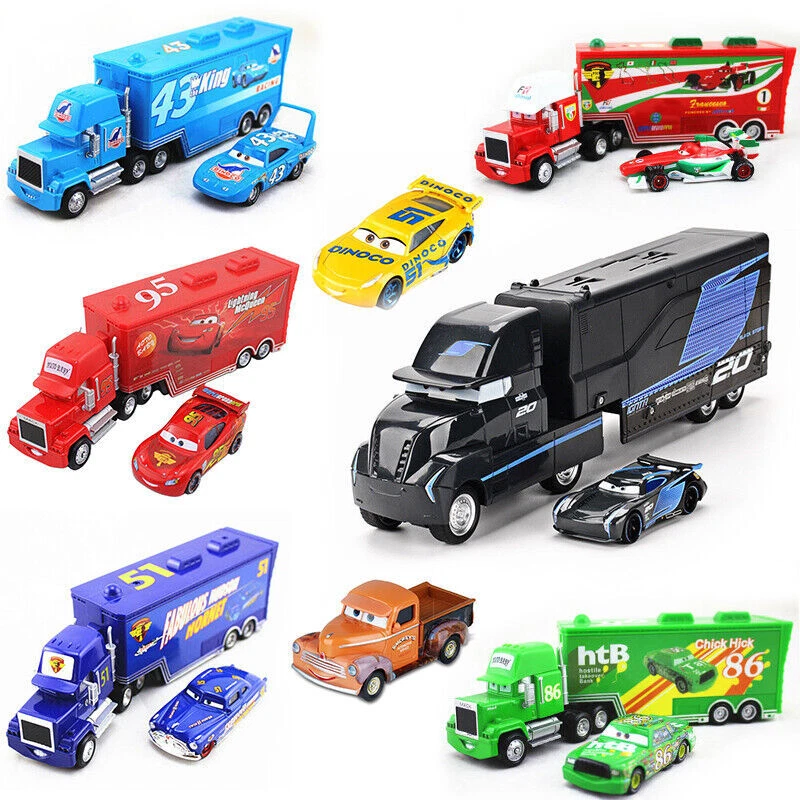 MATTEL DISNEY CARS Lot Camion SHIFTY DRUG TEAM 35 Racing HAULER + 4 Voitures