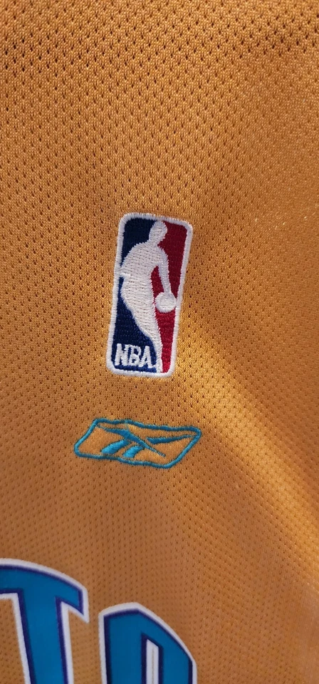 Camiseta Adidas New Orleans Hornets David West 30 Hombres L Amarilla Novato RARA DE COLECCIÓN NBA Foto 2 de 4