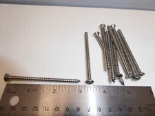 #10 x 3" Oval Head Square Drive Sheet Metal Screw SS 18-8 VINTAGE USA  Qty 10