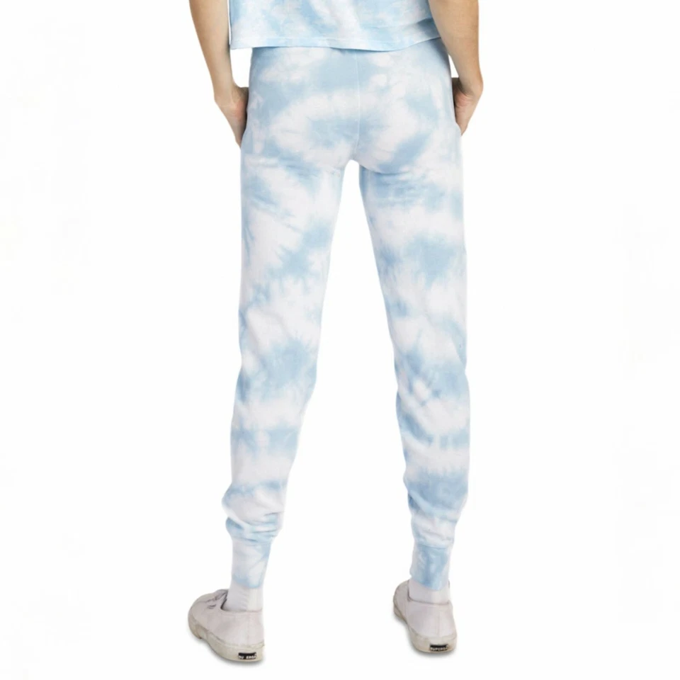 Pantalones deportivos alternativos para mujer azules tie dye cintura elástica con bolsillos tejidos Foto 2 de 4