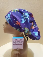 Dragons Mystic Women's Euro/Chef Surgical Scrub Hat/Cap Handmade