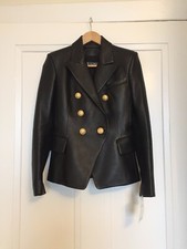 Authentic Balamain Women’s Leather Blazer Jacket Size 36fr 8uk 4us