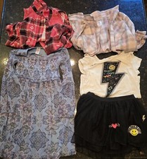 Girls Youth Justice Lot 5 Sheer Dress Flannels Skirt And Tshirt Outfit Size 6/7