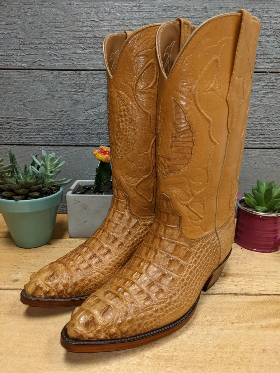RARE Black Jack Hornback American Alligator Saddle Tan 7 EE Men s
