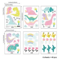 49 Aufkleber Dinosaurier Cartoon Diy Wandtattoo Kaktus Knochen Sticker Tattoo