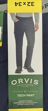 Orvis Men's Tech Pant Water-Resistant Zippered Pockets Size 32 X 34 Blue