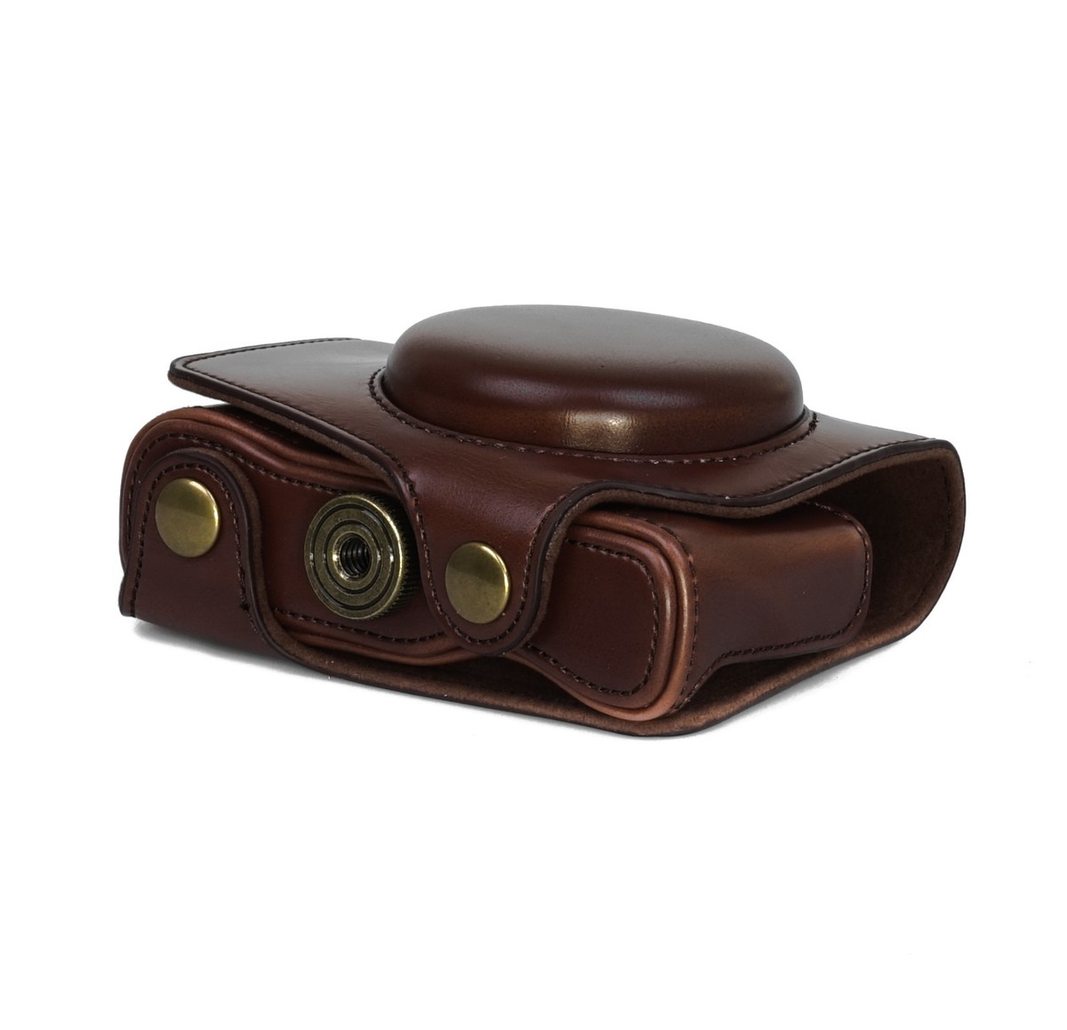 Camera Bag Case for Panasonic Lumix LX10 Faux Leather Bag Coffee