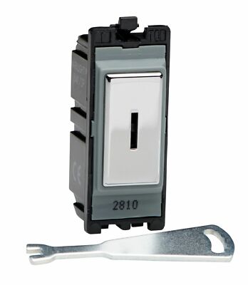 Varilight G201DKC Powergrid Modul chrom 20A 1-fach zweipolig Schlüsselschalter