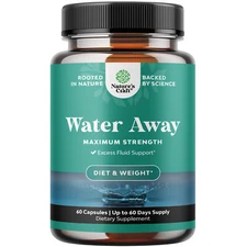 Water Away Supplement for Fast Bloating & Swelling Relief Natural Diuretic 60ct