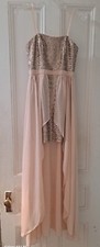 Aidan/Aidan Mattox Hi-Low Evening Gown Prom/Sequin Body-Con /Pink Chiffon sz 2
