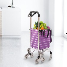 Folding Shopping Cart Grocery Trolley Laundry Stair Climbing Handcart 6/8 Wheels