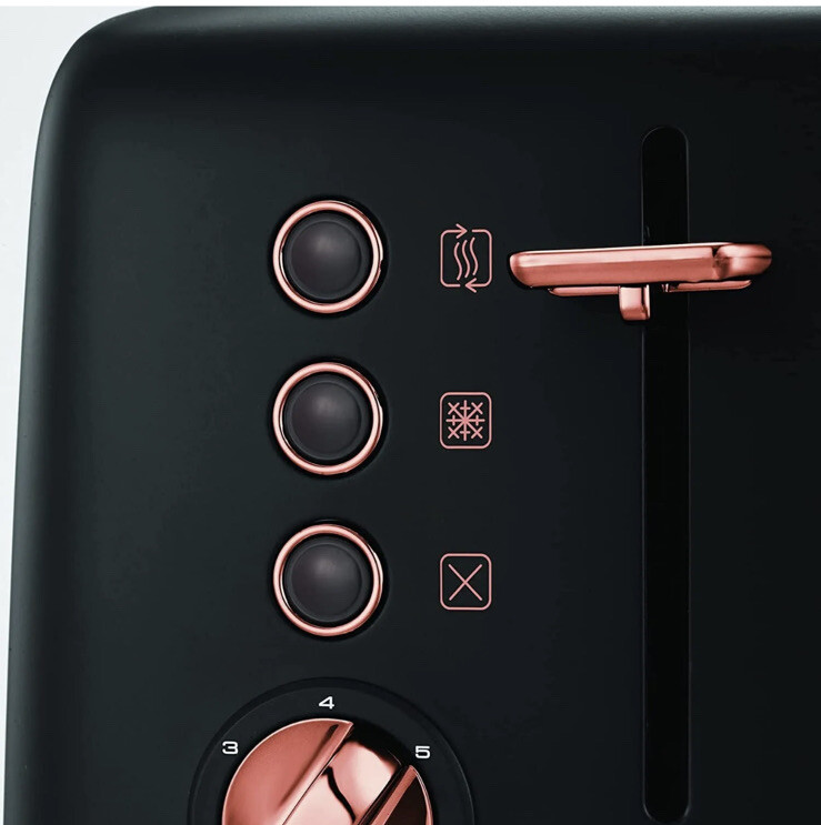 Morphy Richards Accents Rose Gold Collection Black 4 Slice Toaster