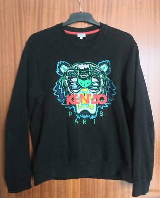 KENZO Pullover L /Paris /Tiger/schwarz/GEBRAUCHT! SEHR GUT