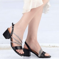 LeTingora Block Heels Strappy Sandals Wedding Formal Prom Party Dress Shoes
