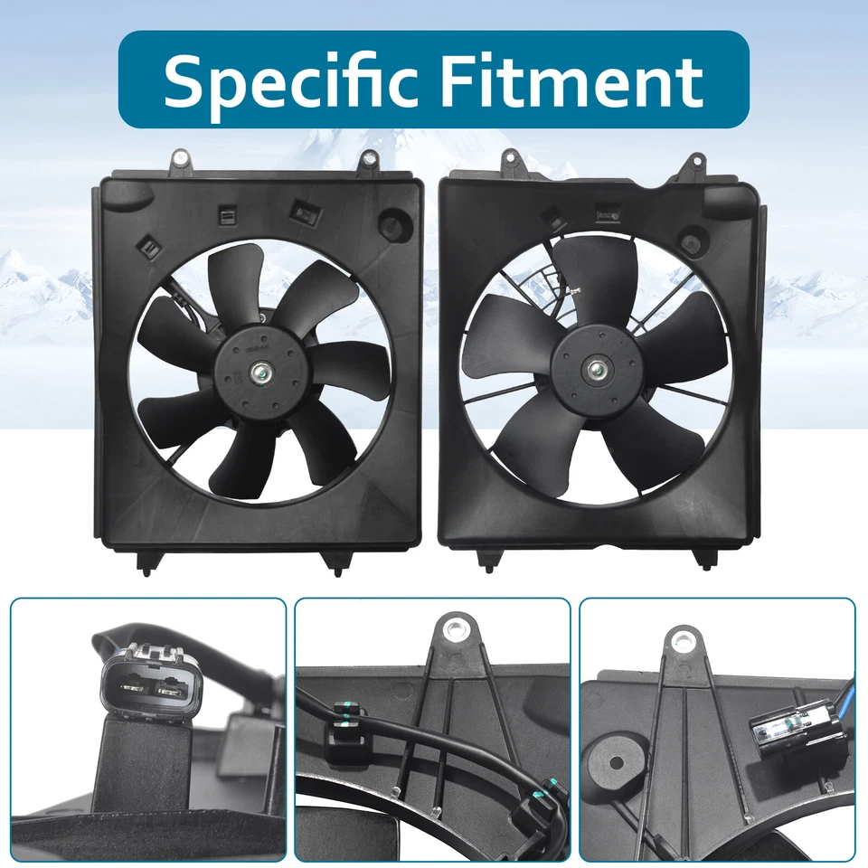 Ventilador de refrigeración del radiador condensador de aire acondicionado para Honda CR-V CRV 2010-2016 2,4 L izquierda + derecha Foto 4 de 4