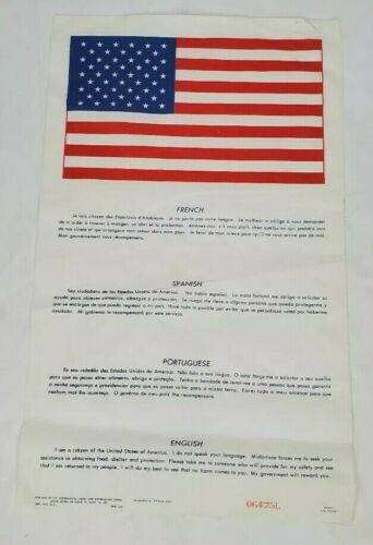 US Military Blood Chit Serial Number &#034;L&#034; Cold War Authentic 1960 Vietnam XM-60-1