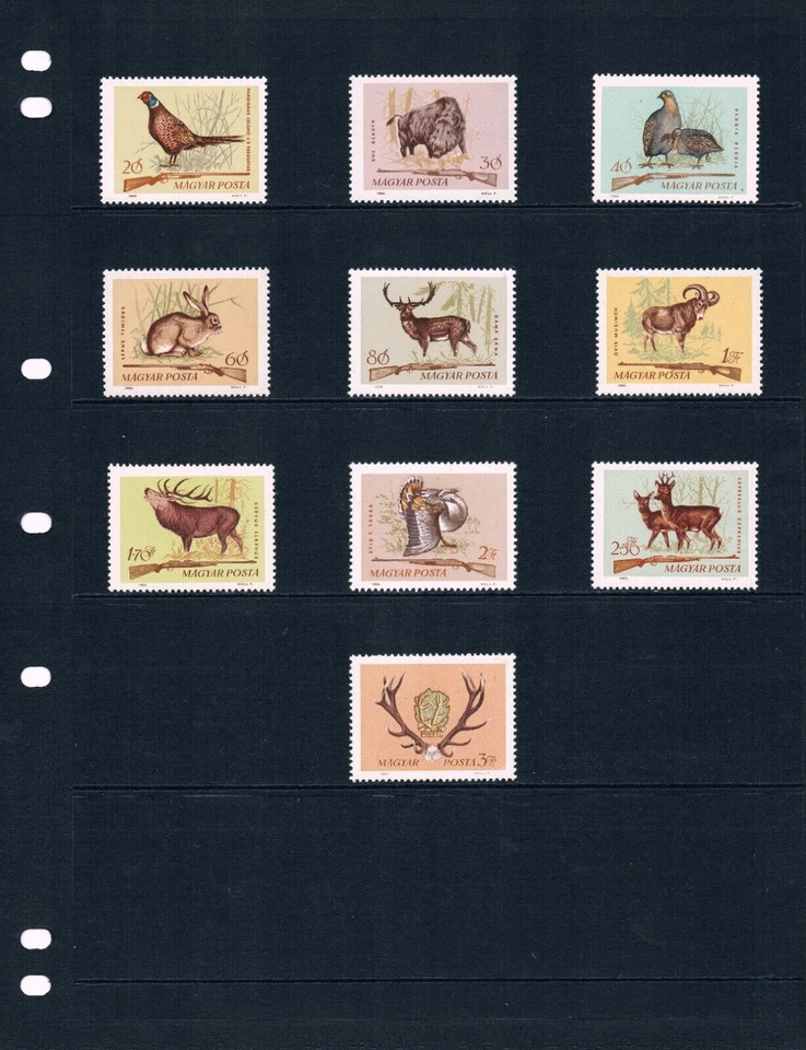 $3.90 Scott Value - 1964 HUNGARY Wildlife European Hunting Rifles MNH NH UMM - Image 2 of 4